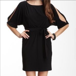 Jessica Simpson black cold shoulder cocktail dress